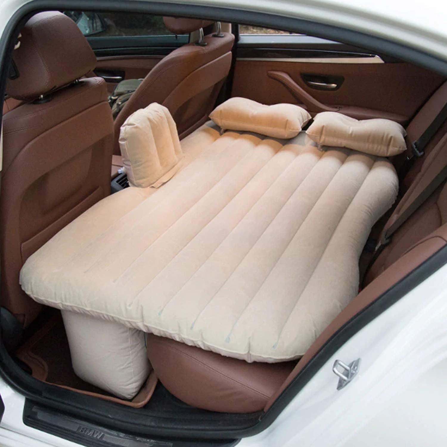 Car Inflatable Bed With 2 Pillows -Air Pump (Portable) For Travel Camping Vacation
