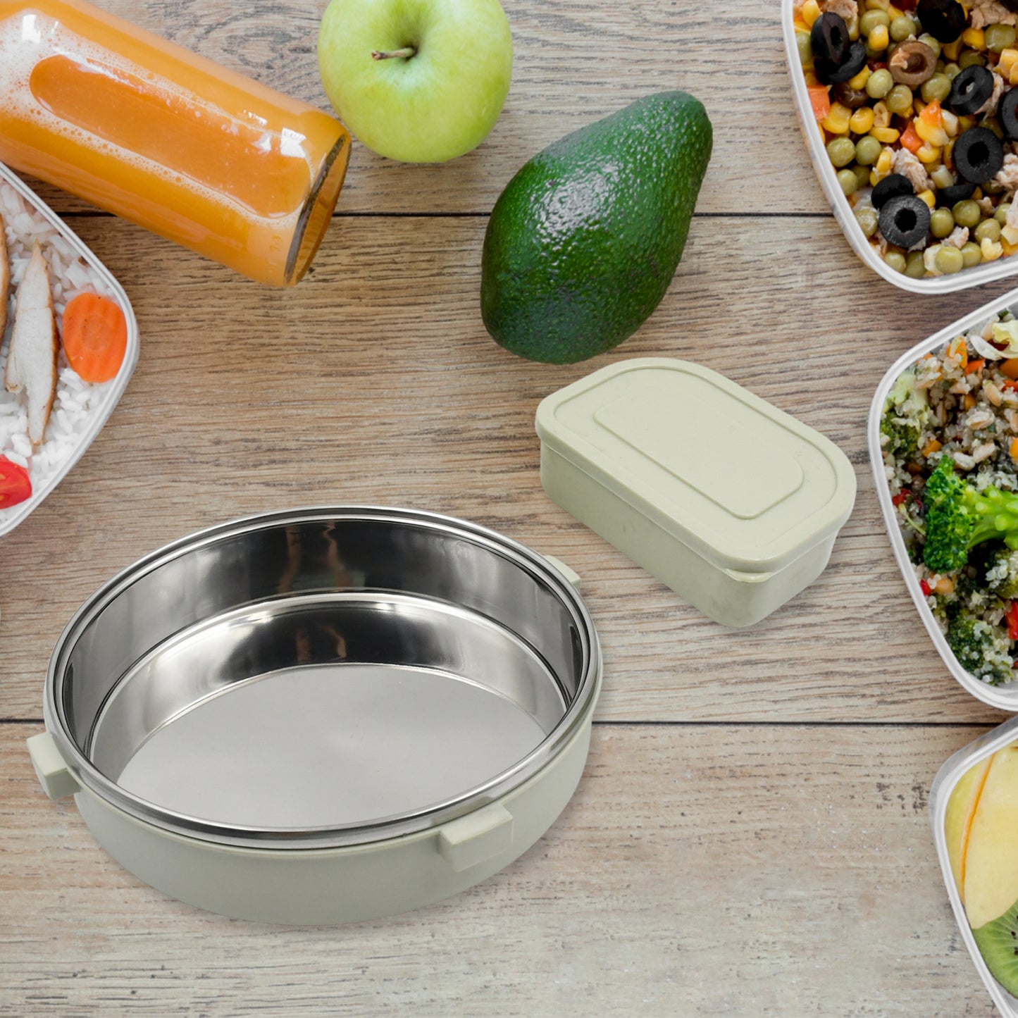Miracle Stainless Steel Round Lunch Box