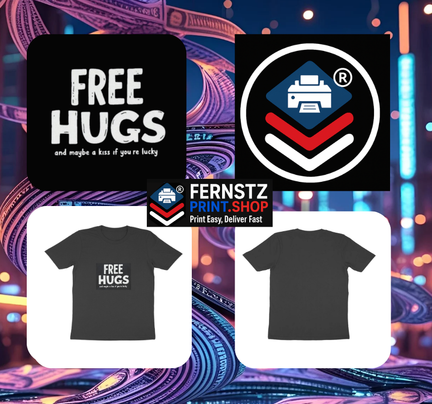 FREE HUGS MEN T-SHIRT BLACK