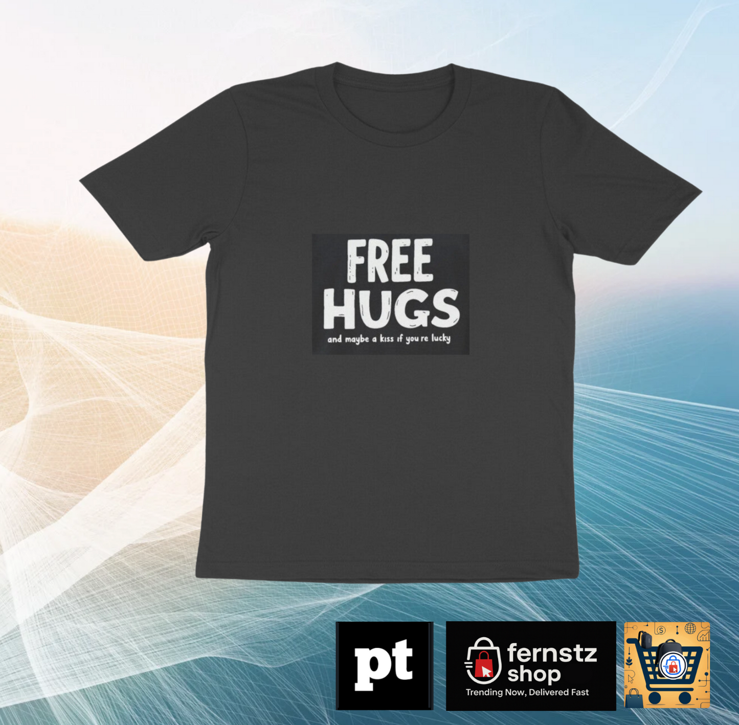 FREE HUGS MEN T-SHIRT BLACK