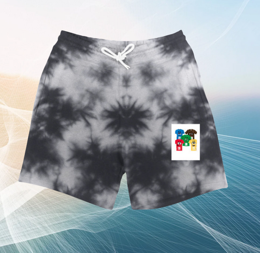 🍭 Candy Silly Character Faces – Unisex Tie-Dye Shorts