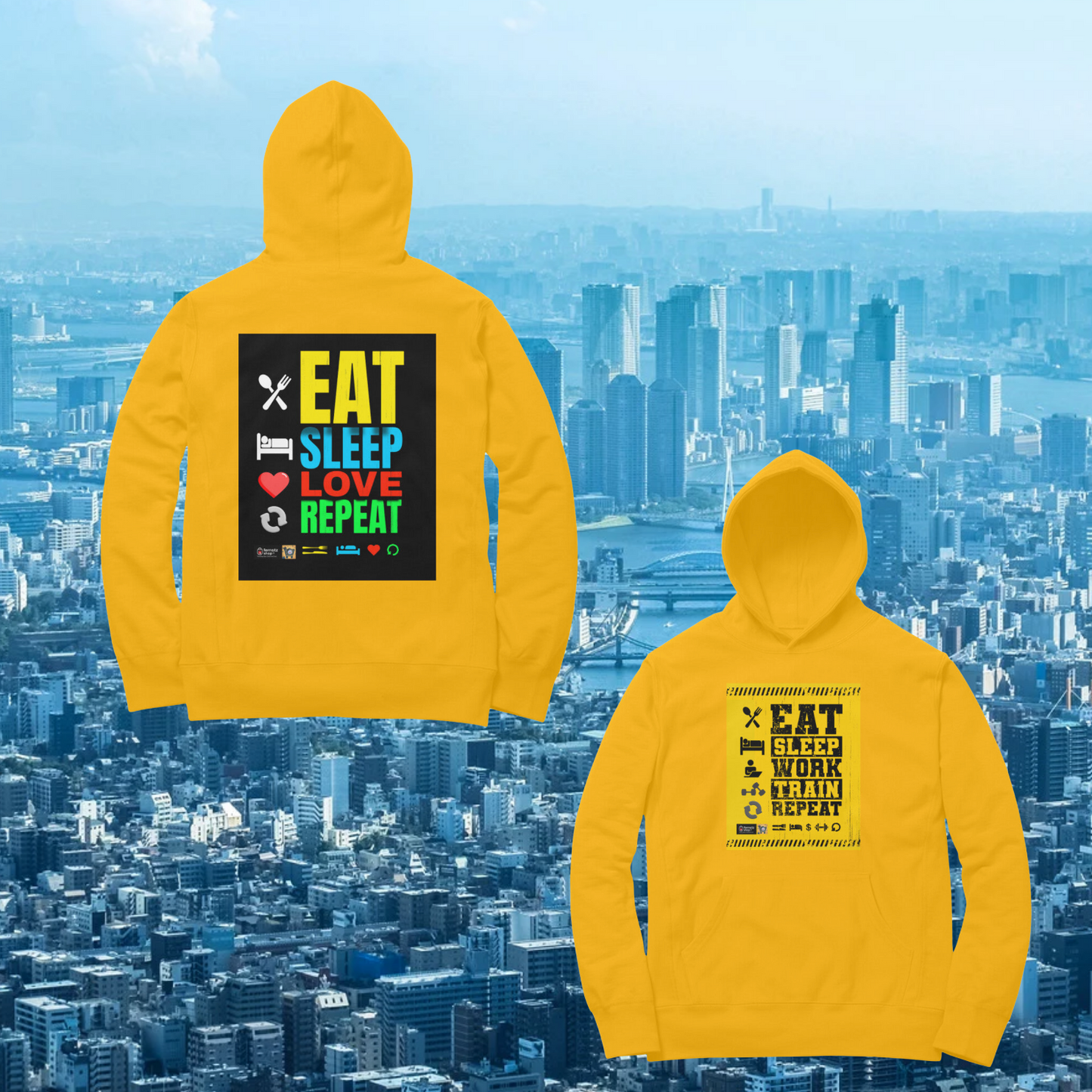 ๐งฅ Hoodies โ EAT, SLEEP, WORK, TRAIN, LOVE & REPEAT