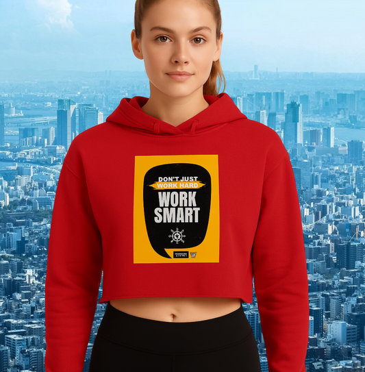 👩💻 Work Smart – Crop Women’s Hoodie 🌿🔥🎀
