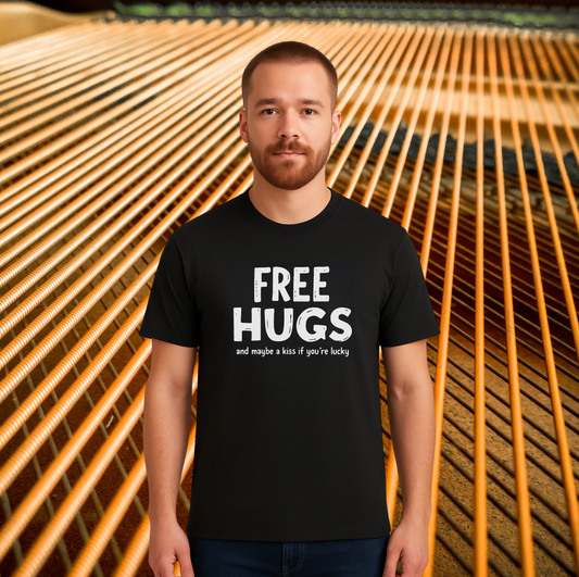 FREE HUGS MEN T-SHIRT BLACK