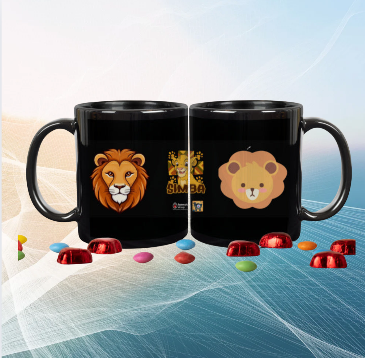 🦁 LION KING Black Coffee Mug