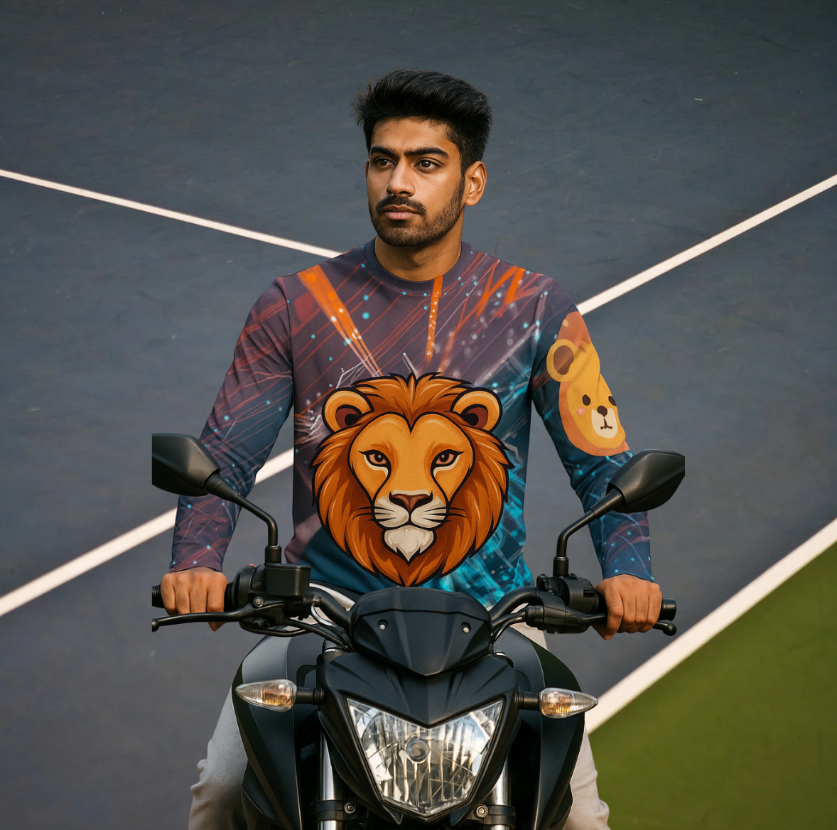 🏍️ Men’s AOP Bike Rider T-shirt Active-ware