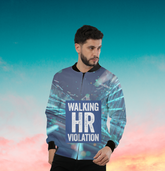 π§₯ Walking HR Violation Unisex AOP Bomber Jacket