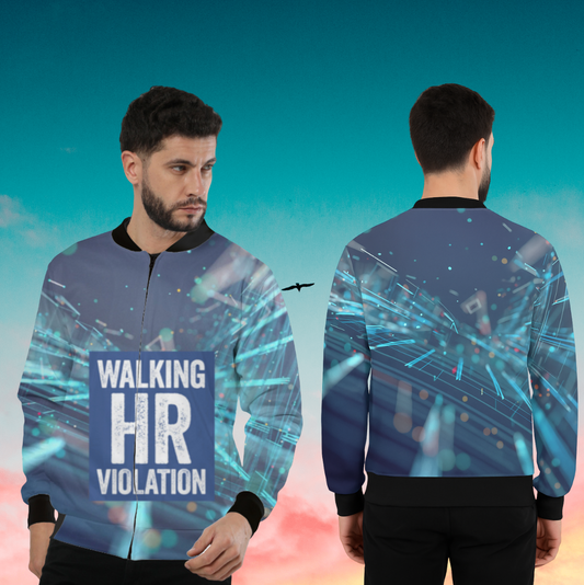 π§₯ Walking HR Violation Unisex AOP Bomber Jacket