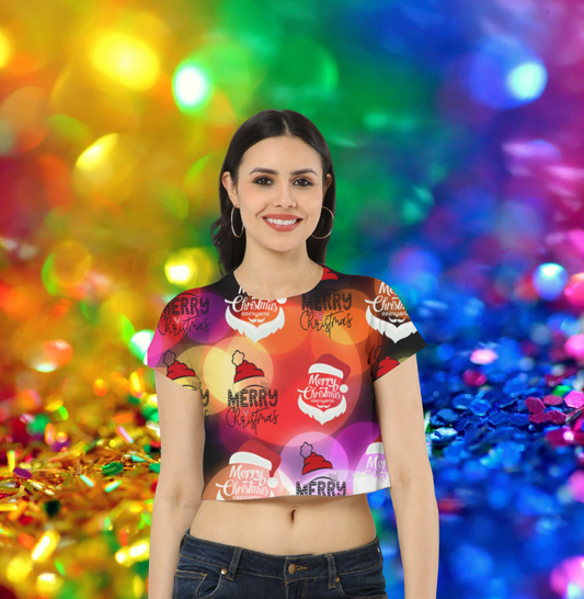 Christmas AOP Crop Top