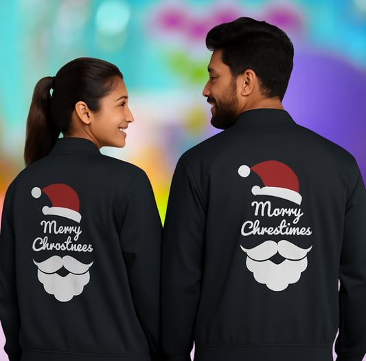 Festive Black Christmas Bomber Jacket