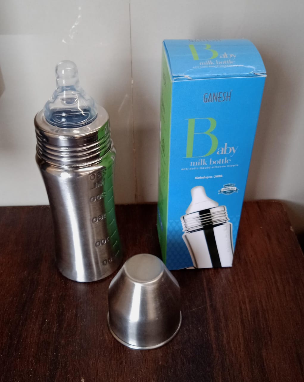 ๐ผ Ganesh Stainless Steel Baby Feeding Bottle โ 250 ml