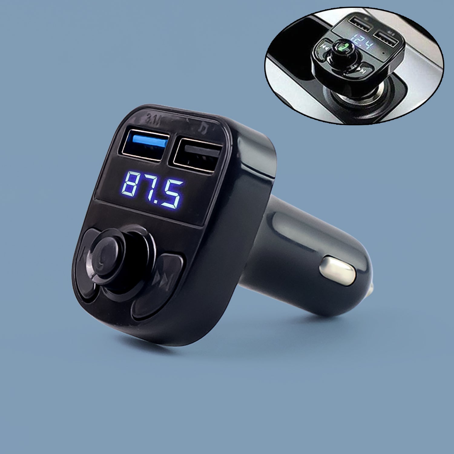 Car Bluetooth FM Transmitter Kit For Hands-free Call Receiver Music Player