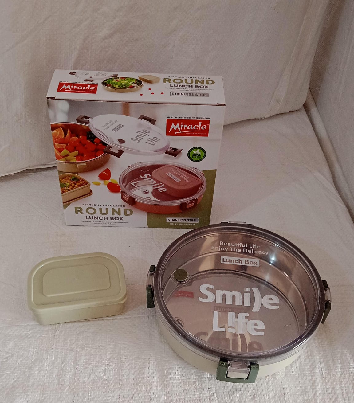 Miracle Stainless Steel Round Lunch Box