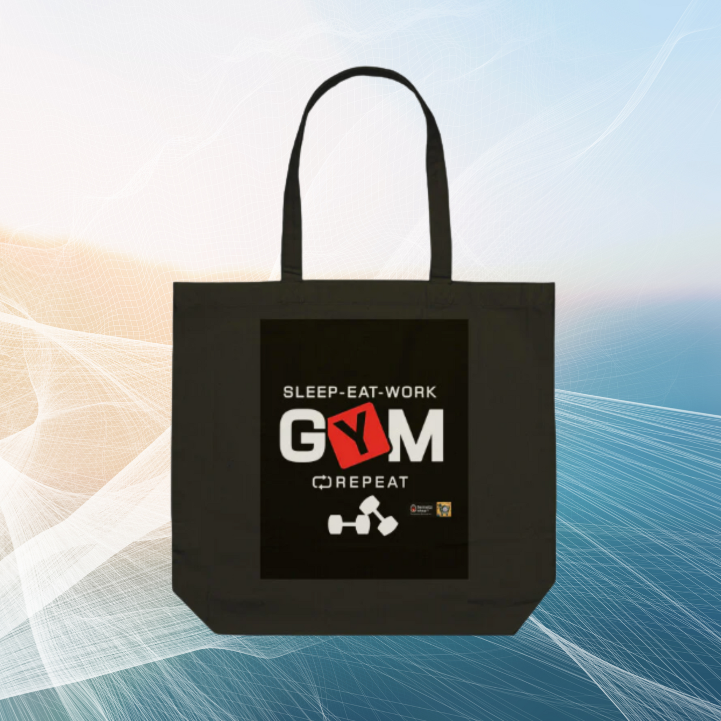 🖤 GYM Black Tote Bag – Durable &amp; Stylish