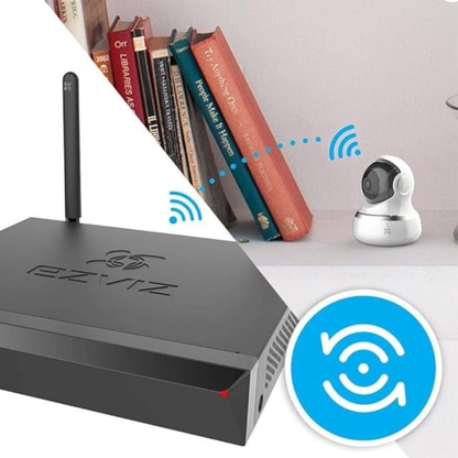Ezviz 4CH Wireless NVR with 4 × Ezviz H8c 1080p Pan Tilt WiFi 360 Camera Bundle