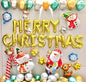 Merry Christmas Gold Letter Balloon (Pack of 1)