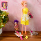 👑 Fashion Doll & Baby Doll Playset with Crown, Shoes & Accessories
