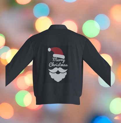 Festive Black Christmas Bomber Jacket