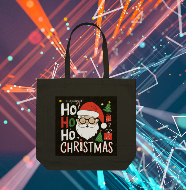 HO HO CHRISTMAS Tote Bag With Zipper