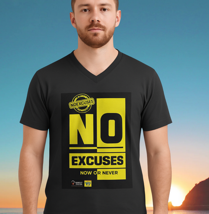 No Excuses Half Sleeve V-Neck T-shirt