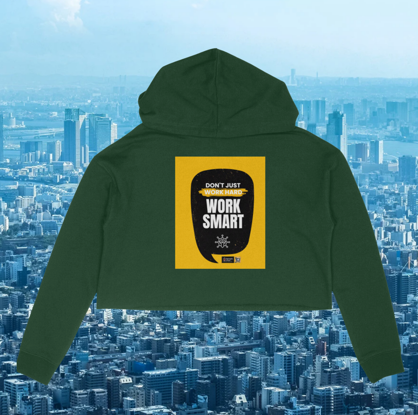 👩‍💻 Work Smart – Crop Women’s Hoodie 🌿🔥🎀