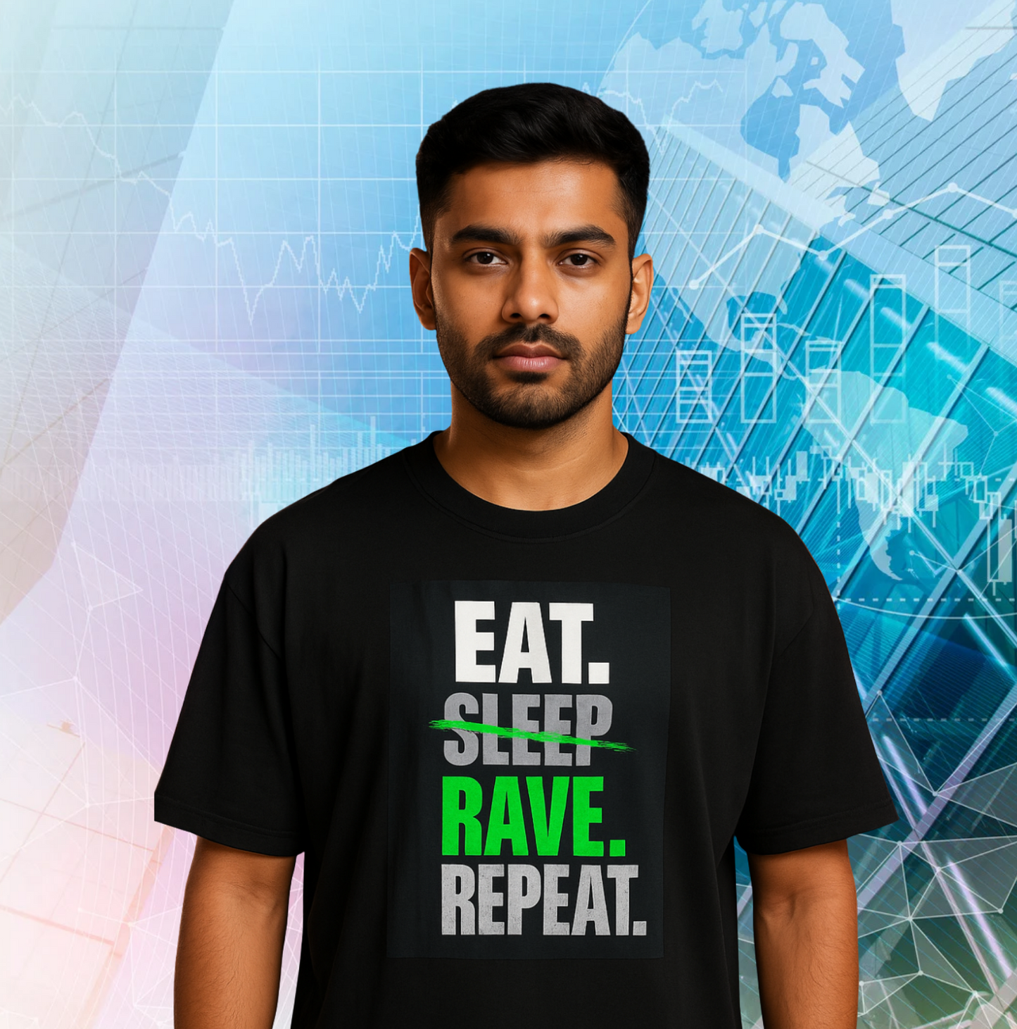 🎉 GOA Party – Black Premium Oversized Tee 🌴✨