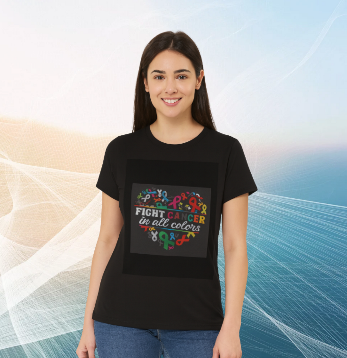 Colors of Hope Women's Half Sleeve Round Neck T-Shirt