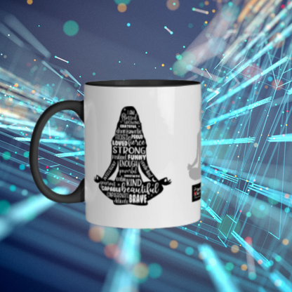 Yoga Inner Color Mug 11 oz BlACK. BLUE, GREEN, WHITE, RED & YELLOW