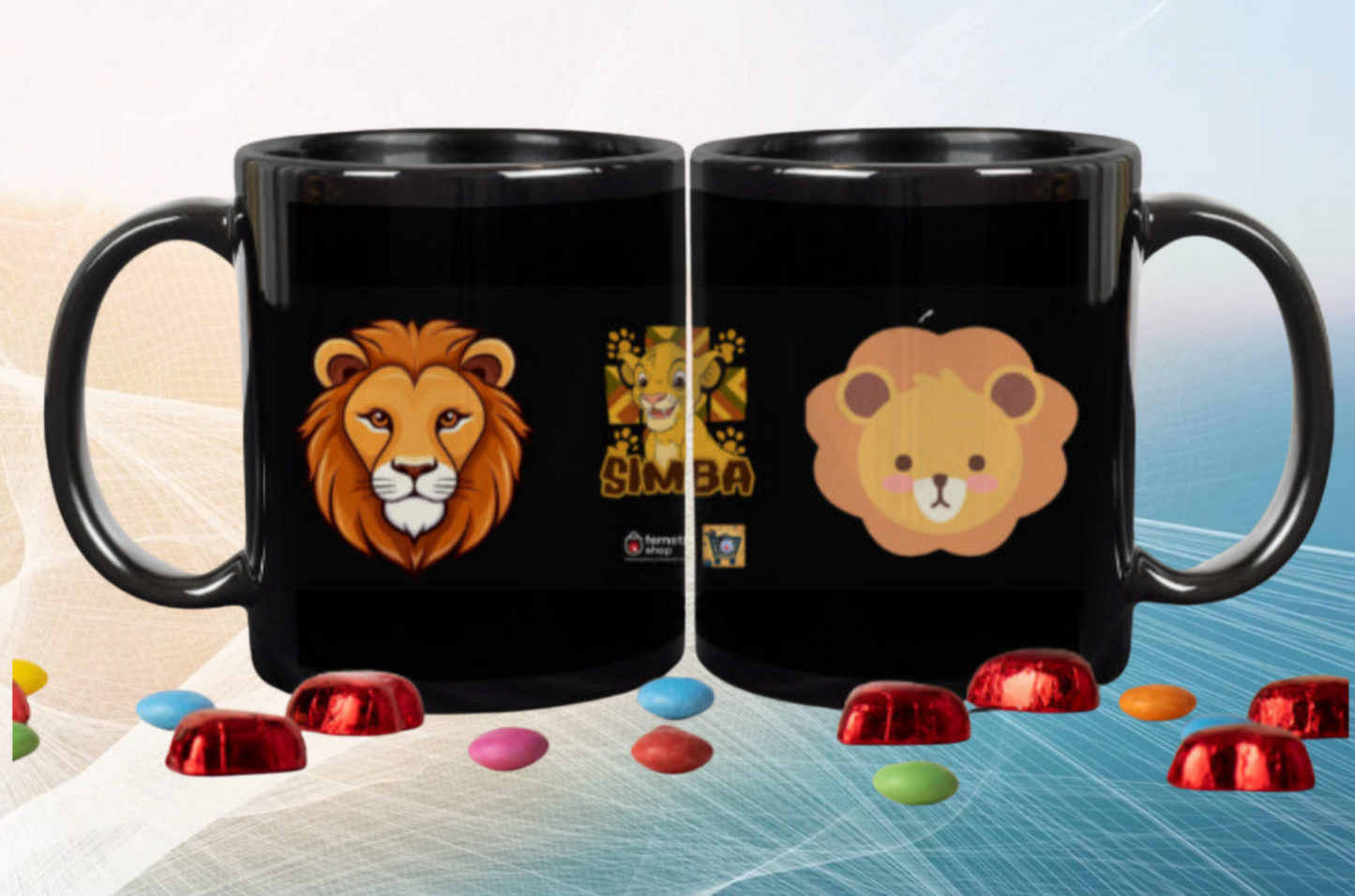 🦁 LION KING Black Coffee Mug