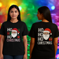🎄 HO HO CHRISTMAS Unisex Standard Crew Black T-Shirt