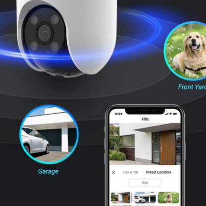 Ezviz 4CH Wireless NVR with 4 × Ezviz H8c 1080p Pan Tilt WiFi 360 Camera Bundle