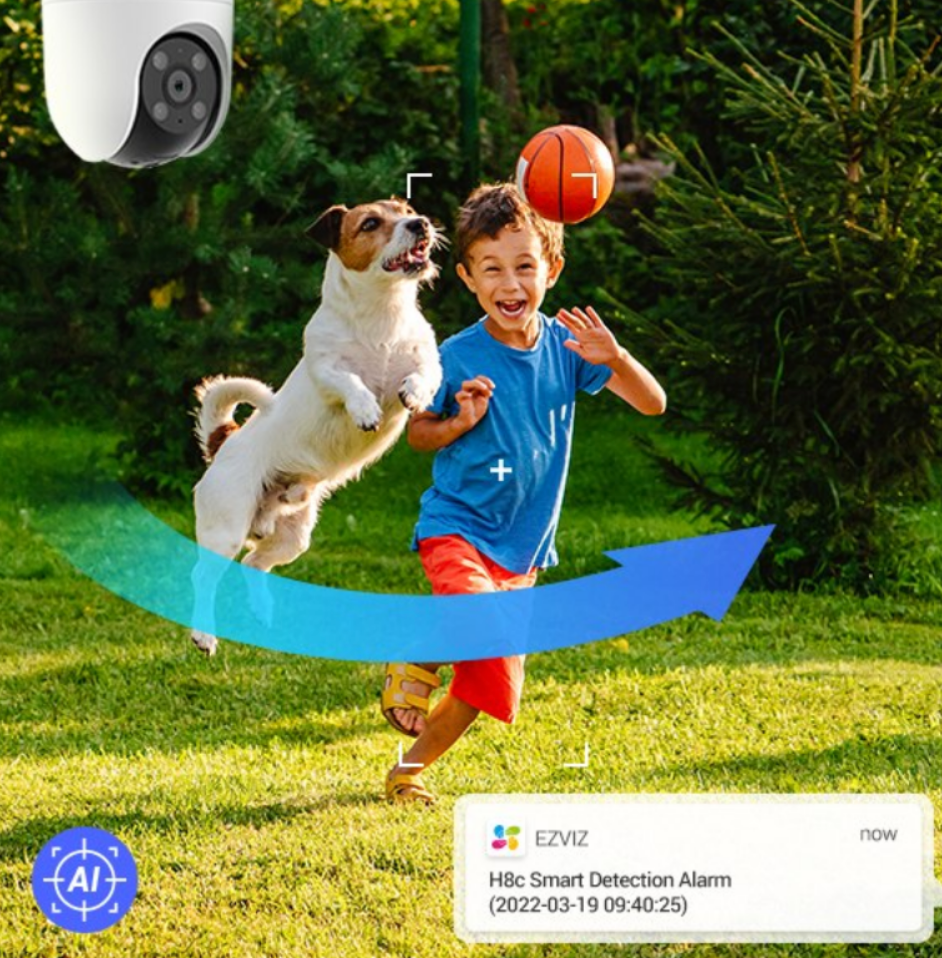 Ezviz 4CH Wireless NVR with 4 × Ezviz H8c 1080p Pan Tilt WiFi 360 Camera Bundle