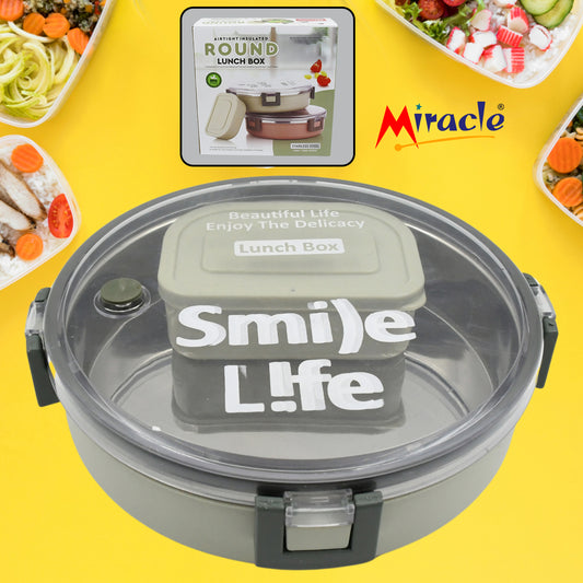 Miracle Stainless Steel Round Lunch Box