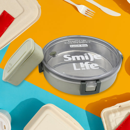 Smile Life Stainless Steel Round Lunch Box