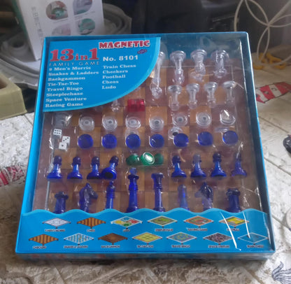 13 In 1 Family Board Game Chess -Snakes-Ladders & Ludo