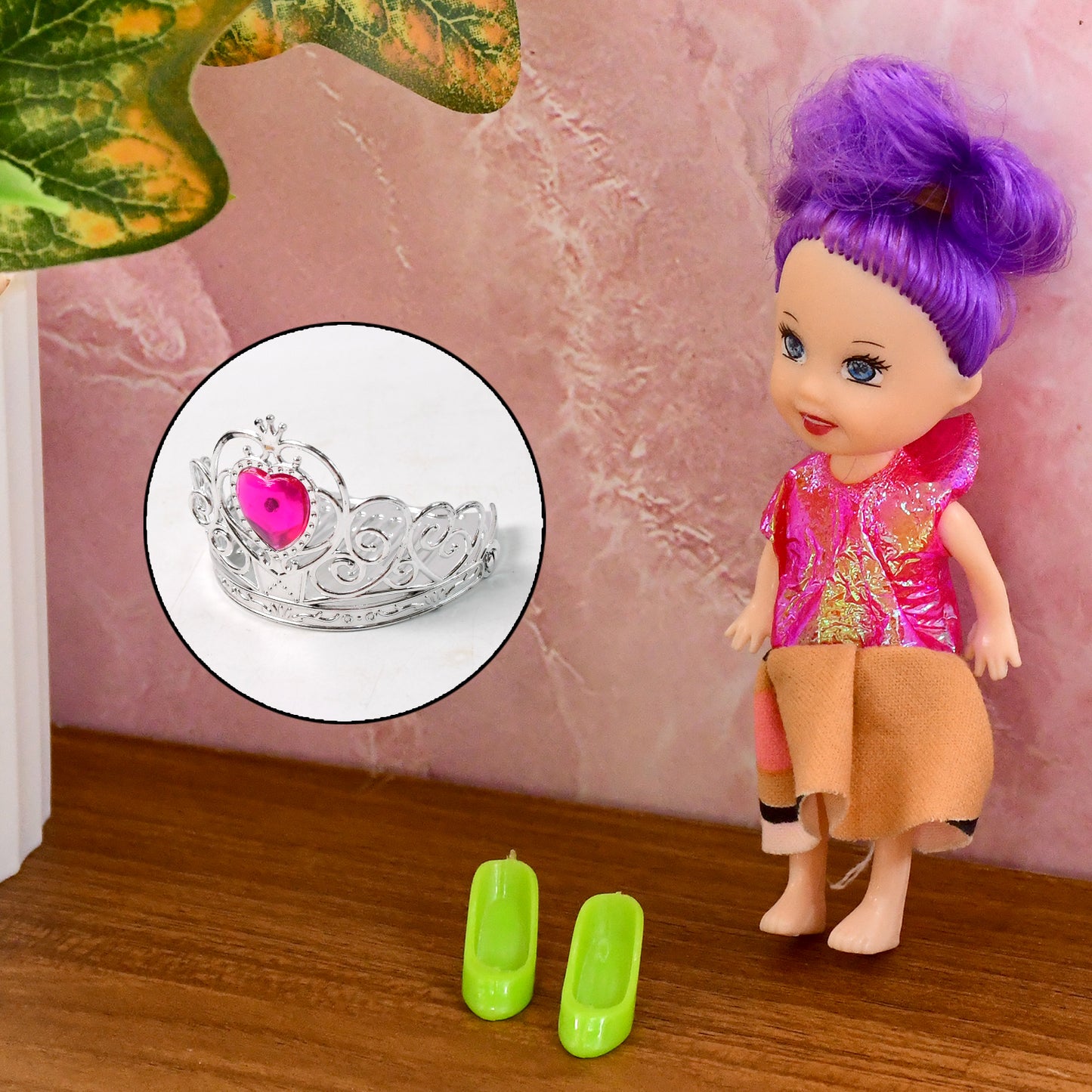 👑 Fashion Doll & Baby Doll Playset with Crown, Shoes & Accessories